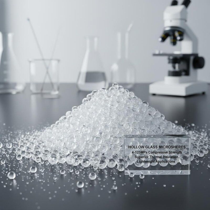 Microsfere di vetro cavo con resistenza alla compressione da 4 a 125 MPa per isolamento termico superiore e applicazioni leggere