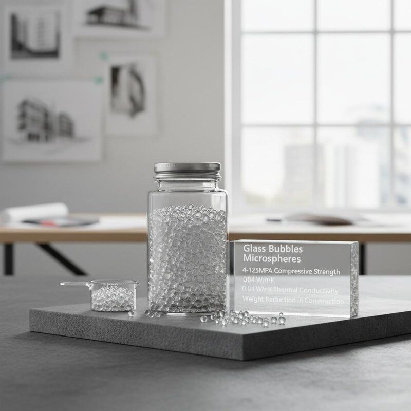 Microsfere di vetro con resistenza alla compressione 4-125MPa e conducibilità termica 0,04 W/m·K per la riduzione del peso nelle costruzioni