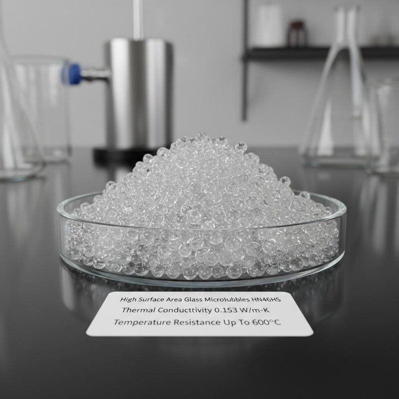 Microbolle di vetro ad alta superficie specifica HN46HS con conducibilità termica 0,153 W/m·K e resistenza alla temperatura fino a 600°C