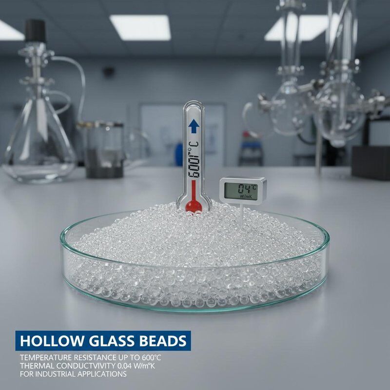 Microsfere di vetro cave con resistenza alla temperatura fino a 600°C e conducibilità termica 0,04 W/mK per applicazioni industriali