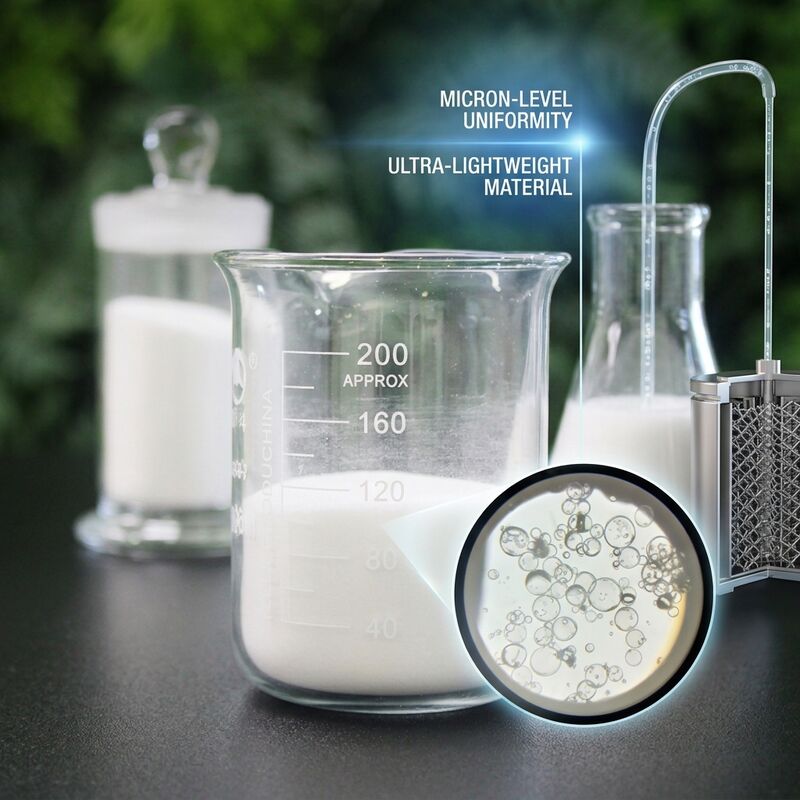 Microbolle di vetro a bassa assorbimento dell'umidità e ad alta riflessione per riempitivi leggeri e applicazioni industriali