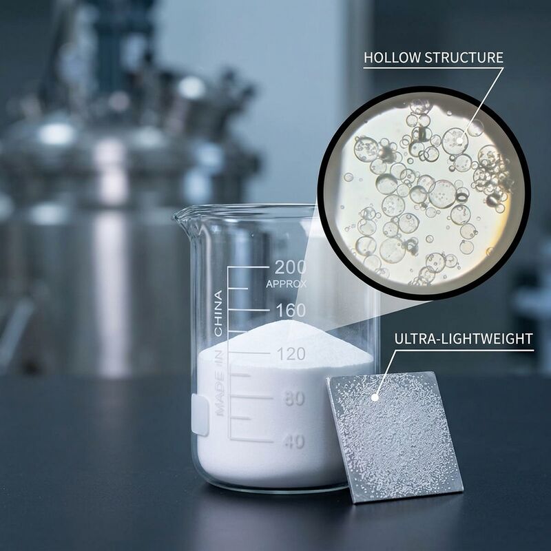 Microsfere di vetro cave con costante dielettrica 1.2-2.2 ad alta area superficiale per riempitivi leggeri in materiali compositi